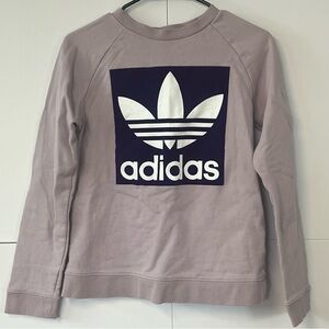 Adidas Trefoil Sweatshirt Women’s Purple Velvet Logo Long Sleeve. Size Small.